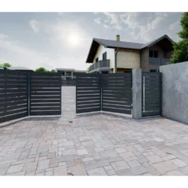 Gard WPC Cu Placaj Ares Aluminiu, Hard Strips