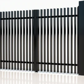 Poarta auto batanta aluminiu 3000x1800mm, prefabricat, model Light Straight, Negru, Gama Light