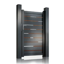 Poarta pietonala aluminiu Ragnar, 900mm lungime x 2000mm inaltime, insertii tip lemn aluminiu