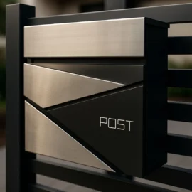 Cutie postala otel zincat, Design Modern, Gri antracit, Argintiu si Negru