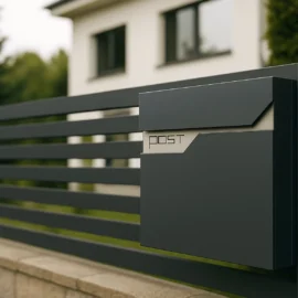 Cutie postala otel zincat, Design Modern, Gri antracit si Argintiu