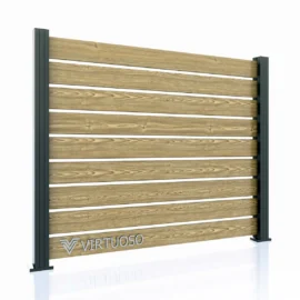 Gard WPC Ares Aluminiu, Light Wood 1500x2000mm 1500x2500mm 2000x2000mm 2000x2500mm