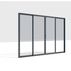 Paravan din Sticla Securizata 3000x2500mm, 8mm, Sistem Aluminiu GRI RAL 7016 - Panouri Mobile pentru Pergole