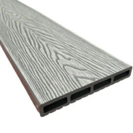 Placă de gard 3D, din compozit de lemn și plastic WPC, culoare gri deschis, 150 x 20 mm, lungime 2m sau 4 m