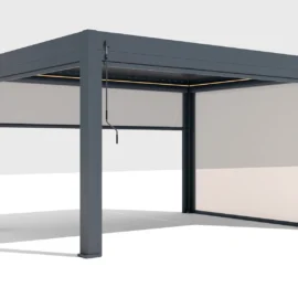 Plasa UMBRIRE Anti-UV pentru Pergola, 4000x2500mm, Dimensiune 3770x2288mm, Cadru Gri RAL 7016, Plasa Gri