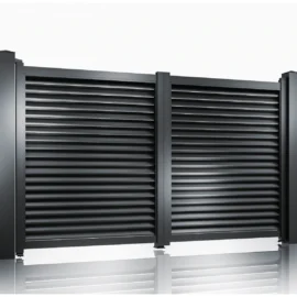 Poarta auto batanta aluminiu 3000x1800mm, prefabricat, Negru, model Jaluzea Suprem