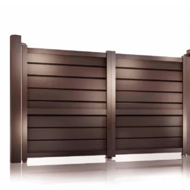 Poarta auto batanta aluminiu 3500x1800mm, prefabricat, model Baldur, maro
