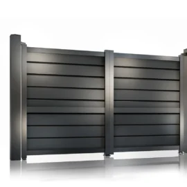 Poarta auto batanta aluminiu 3500x1800mm, prefabricat, model Baldur, gri antracit