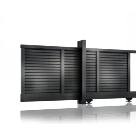 Poarta autoportanta, Jaluzea Deluxe, prefabricata, Aluminiu, 5800mm lungime x 1800mm inaltime, gri antracit