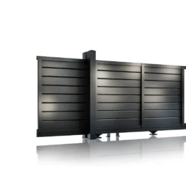 Poarta autoportanta aluminiu 5800x 1800mm, prefabricata, model Baldur gri antracit