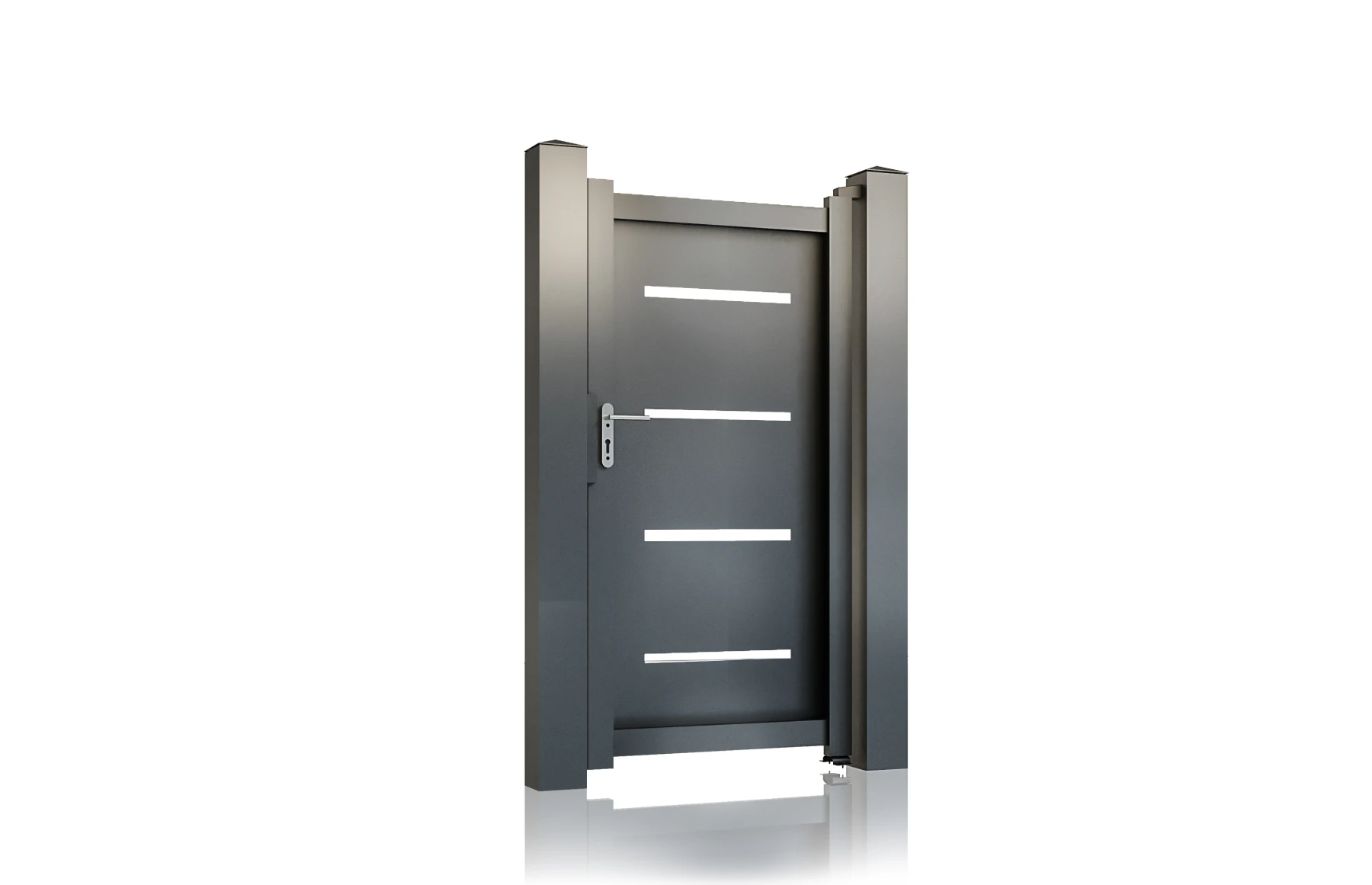 Poarta pietonala metalica din aluminiu 900x1800mm, prefabricata, gri antracit, model Thor
