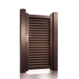 Poarta pietonala metalica din aluminiu 900x1800mm, prefabricata, maro, model Jaluzea Suprem