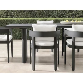 Set masa dining cu 6 scaune premium din aluminiu, pentru terasa/gradina/balcon, model Nisa