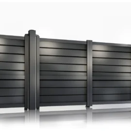 Set porti metalice din aluminiu, prefabricate, gri antracit, model Baldur