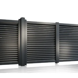 Set porti metalice din aluminiu, prefabricate, gri antracit, model Jaluzea Suprem