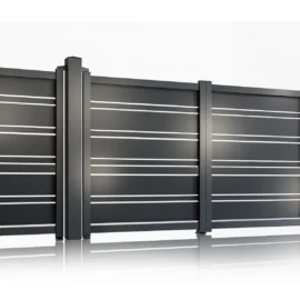 Set porti metalice din aluminiu, prefabricate, gri antracit, model Neptun