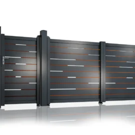 Set porti metalice din aluminiu, prefabricate, gri antracit, model Ragnar