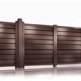 Set porti metalice din aluminiu, prefabricate, maro, model Baldur