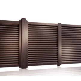 Set porti metalice din aluminiu, prefabricate, maro, model Jaluzea Suprem