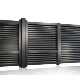 Set porti metalice ranforsate din aluminiu, prefabricate, gri antracit, model Jaluzea Suprem